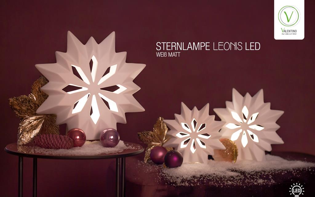 Valentino Sternlampe Leonis LED mit 2x 2032 Lithium+Timer