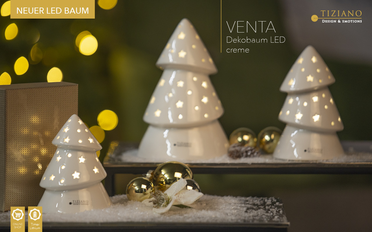 Tiziano Weihnachtsbaum Venta LED creme mit Timer 703021-13