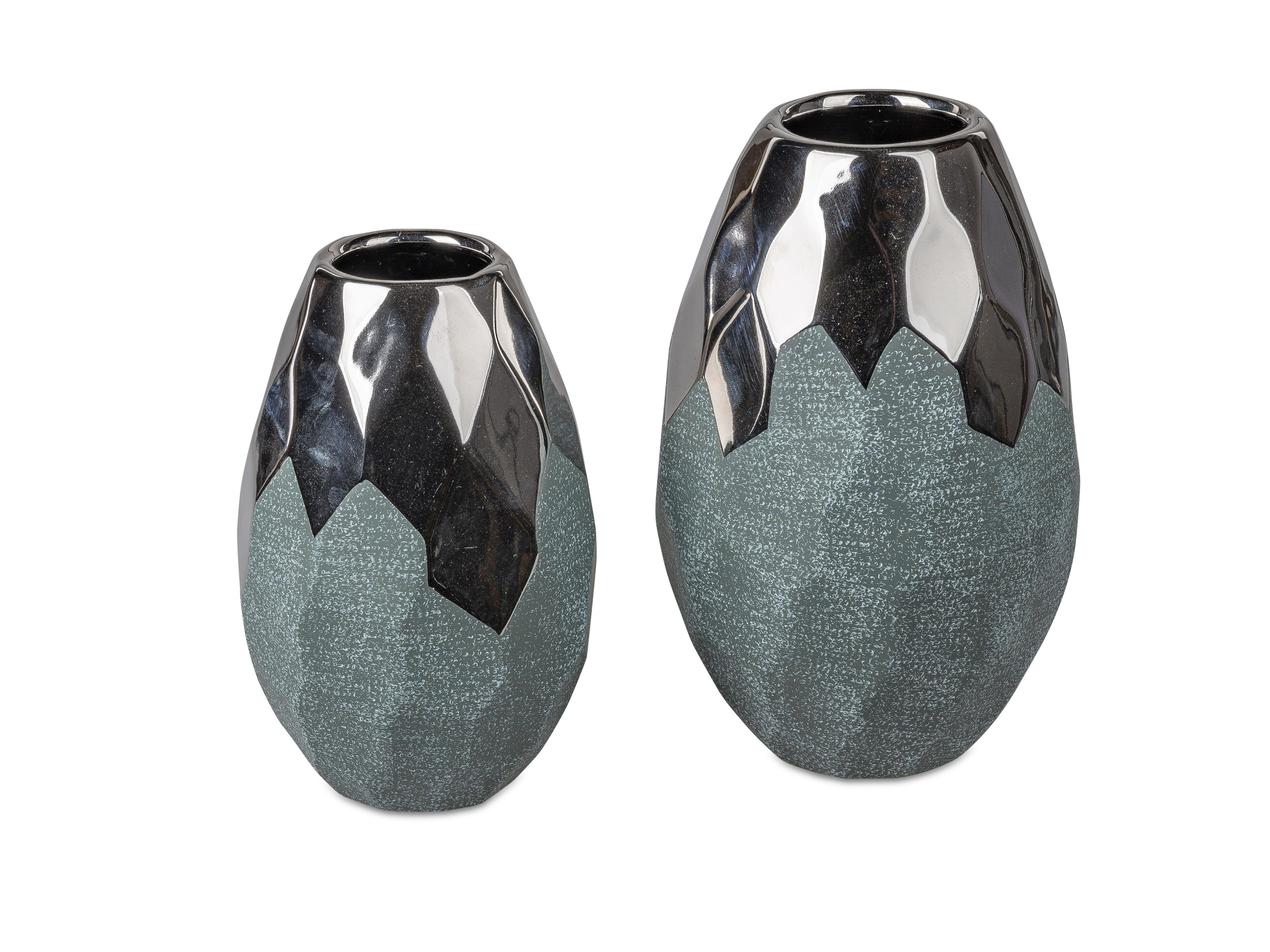 Formano Vase hoch petrol-silber, Art.777089