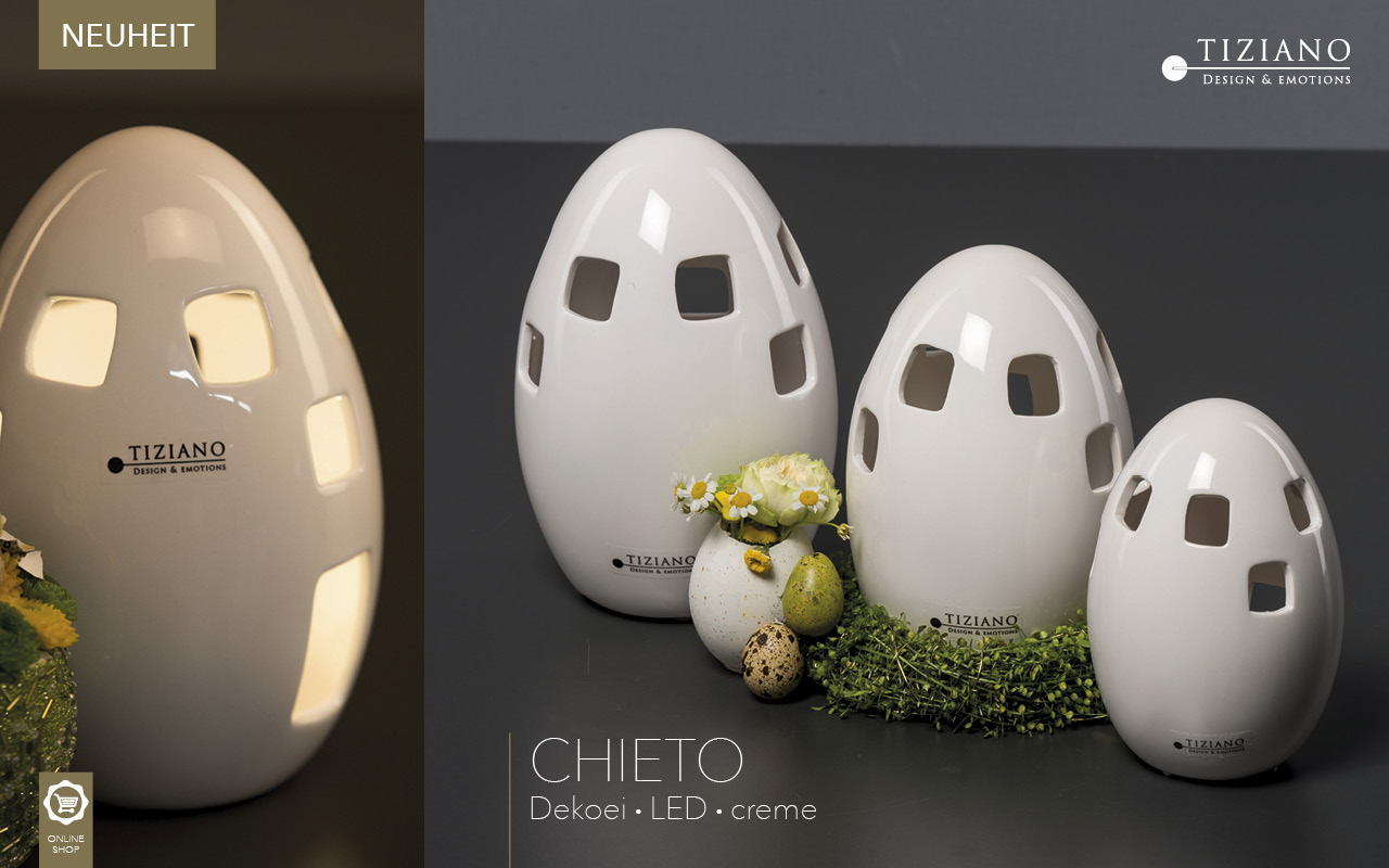 Tiziano Deko Ei Chieto LED creme Ostern 765061-14