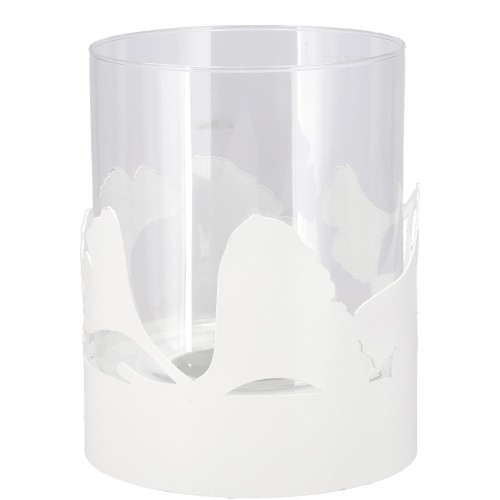 Vosteen Windlicht Gingko mit Glas grau 94641-25/21   