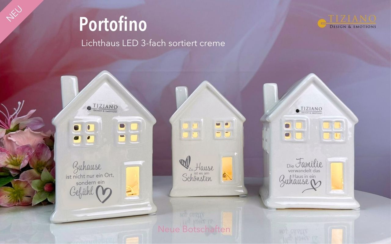 Tiziano Haus Portofino LED 12cm mit Schriftzug & Timer 733823-12