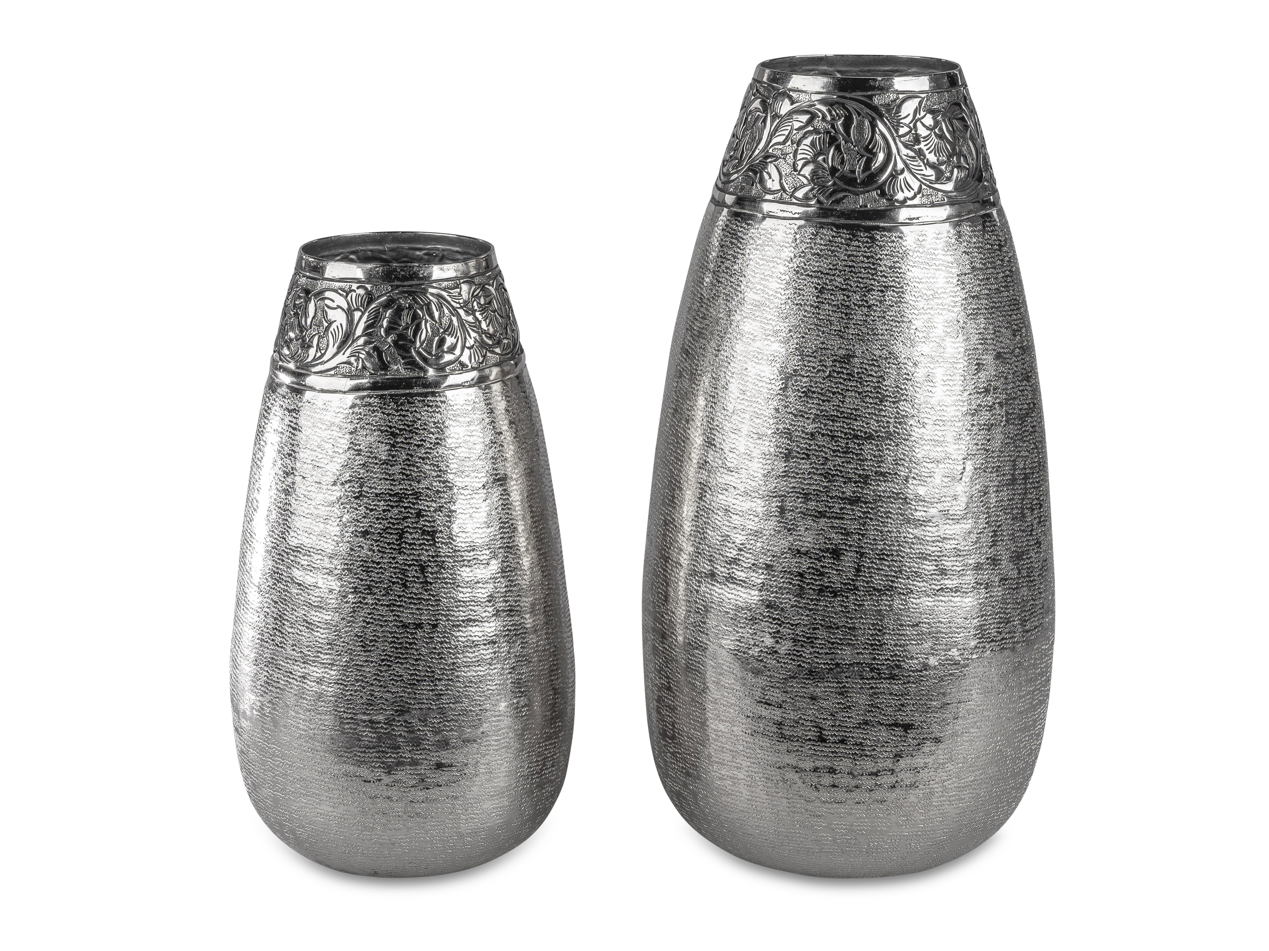 Formano Vase rund Alu Ranke silber, Art. 625663-32