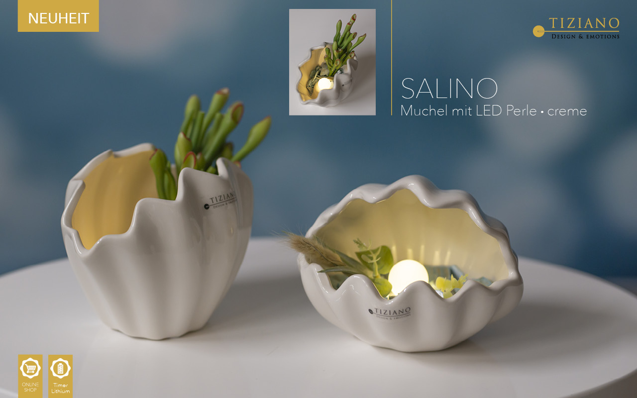 Tiziano Muschel Salino mit Kugel LED 718922-14