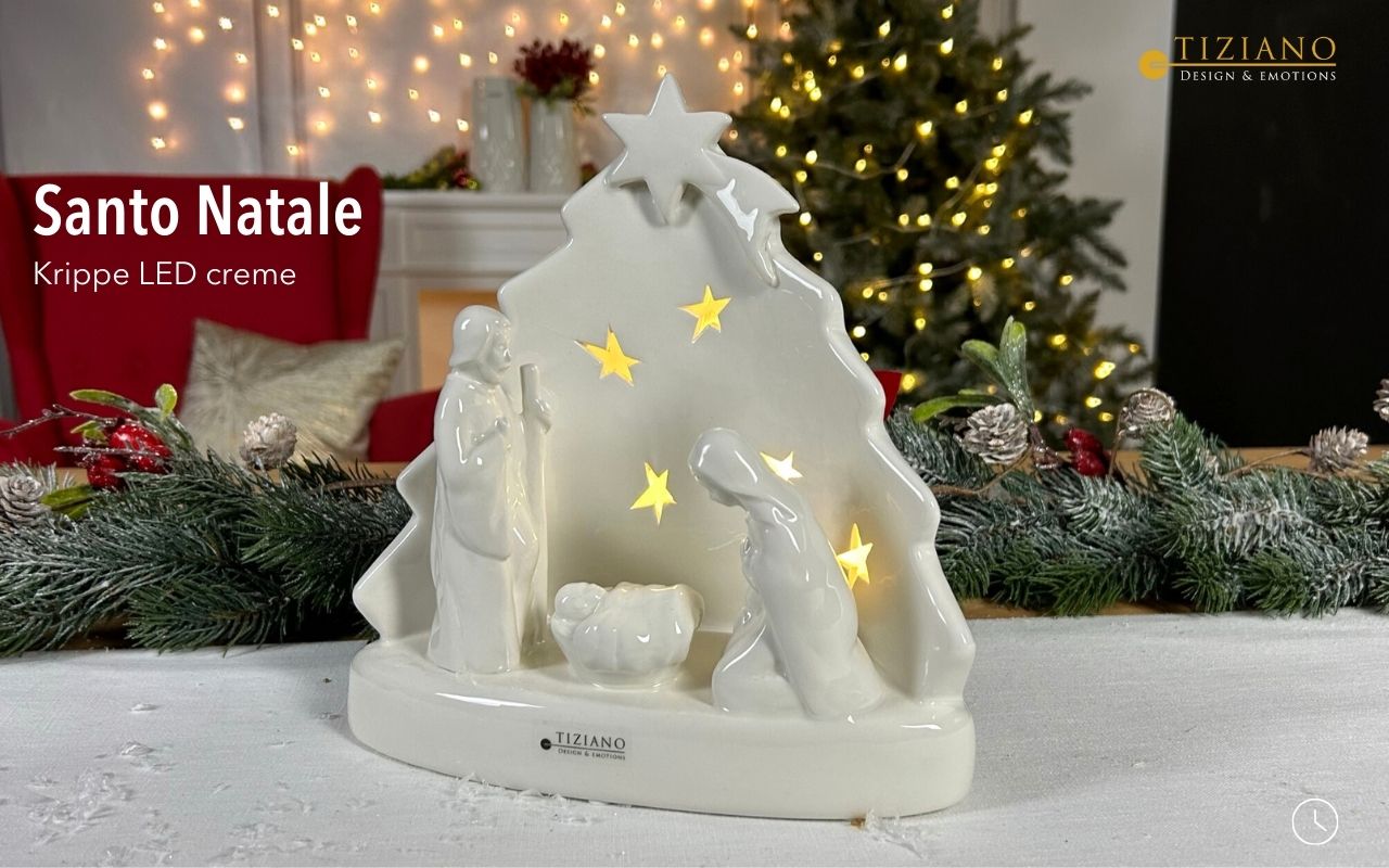 Tiziano Krippe Santo Natale LED + Timer creme 722151-23