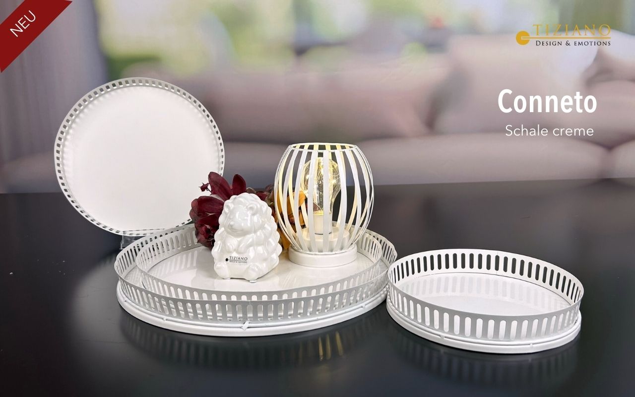 Tiziano Metallschale Canneto rund creme