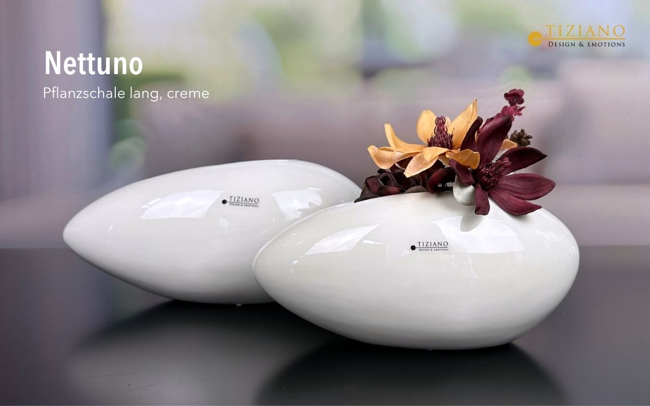 Vase Nettuno creme hoch oder lang