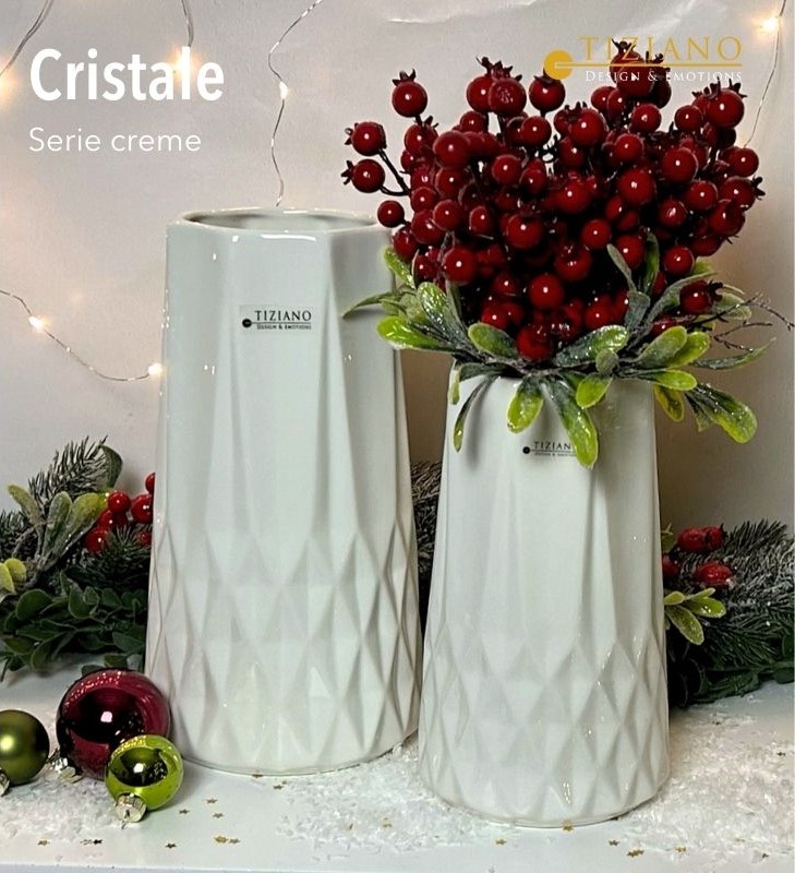 Tiziano Vase Cristale creme