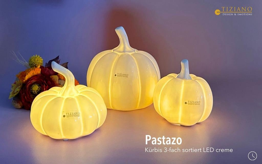 Tiziano Kürbis Pastazo LED Porzellan mit Timer 775611-10