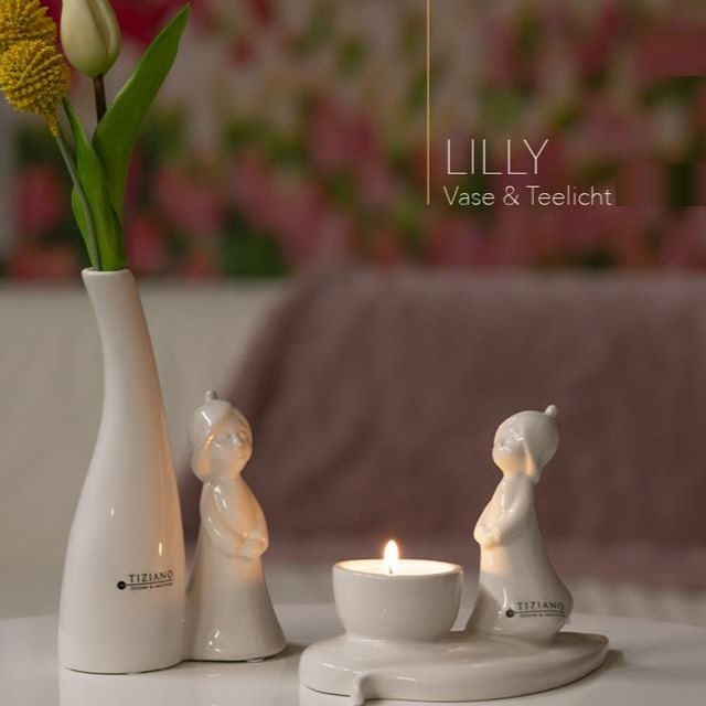 Tiziano Lilly mit Vase creme 708381